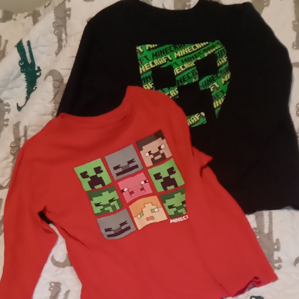 Minecraft Tee And Sweater- Red and Black